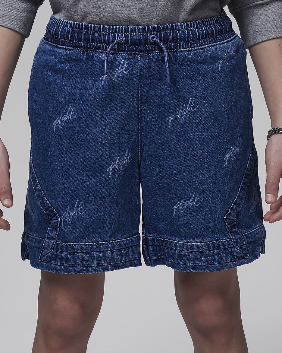 Elastic denim shorts top